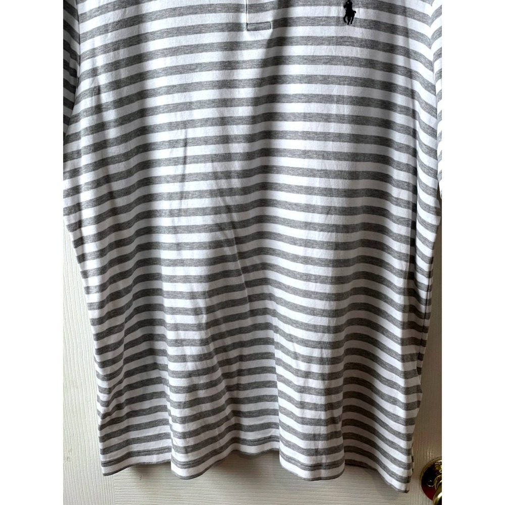Polo Ralph Lauren Men Classic Fit Striped Short Sleeve Polo Shirt XL Gray White - Picture 3 of 16